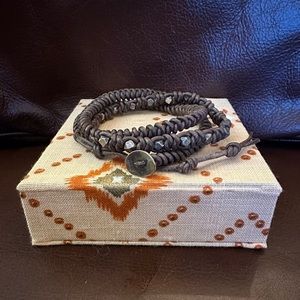 Chan Luu Brown Leather Sterling Silver Wrap Bracelet or Necklace